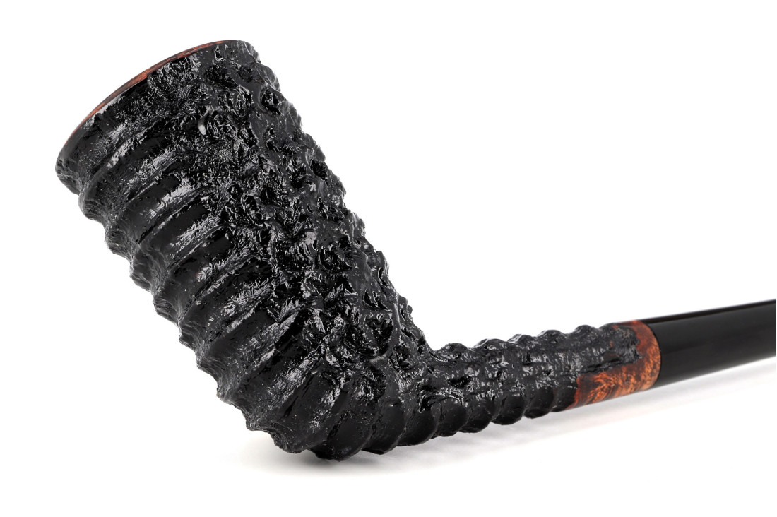 トム エルタン パイプ Tom Eltang:Rusticated Poker with Bamboo Pipe
