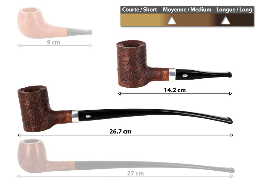 Pipe Chacom Ideal 155 sablée (2 tuyaux inclus) - La Pipe Rit
