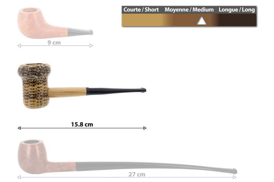 Patriot corn cob pipe (straight stem) - La Pipe Rit