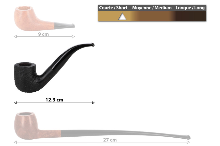 Pipe Eole 9 mm courbe sablée - La Pipe Rit
