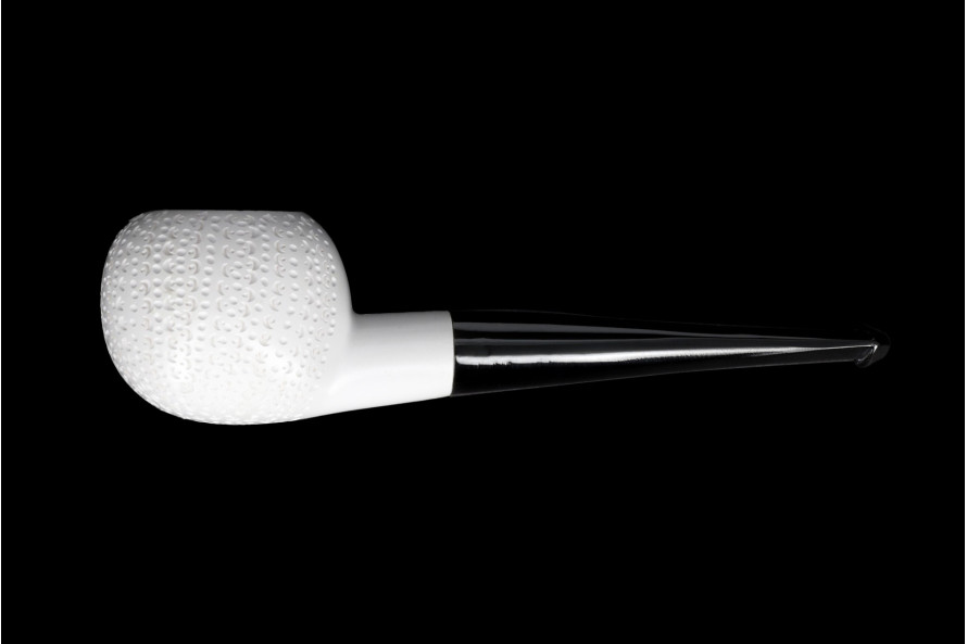 Openwork straight meerschaum pipe (tomato shape) - La Pipe Rit