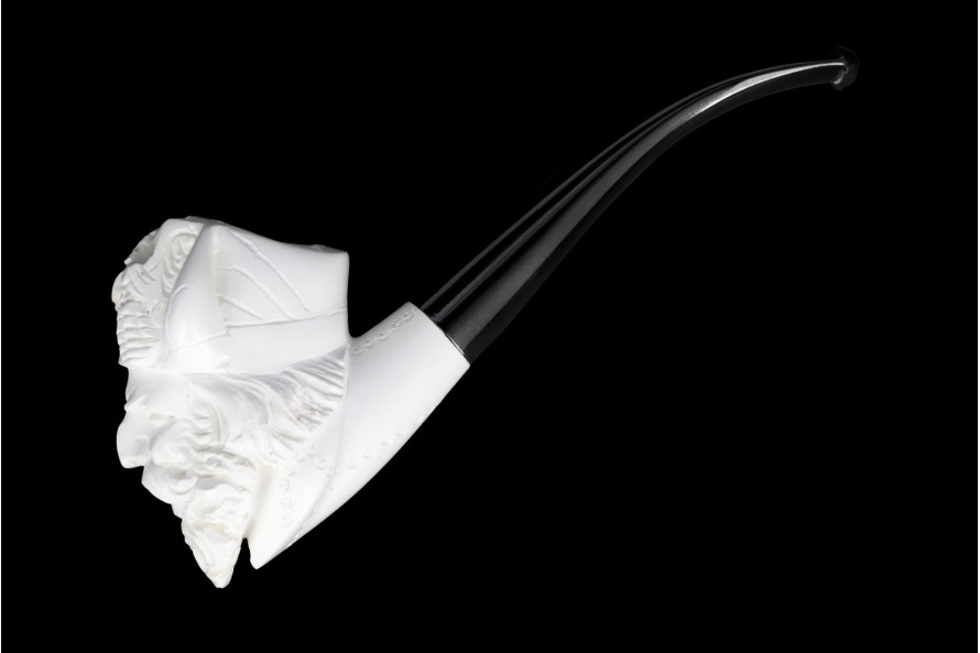 Viking 1 sculpted meerschaum pipe - Live Shopping La Pipe Rit