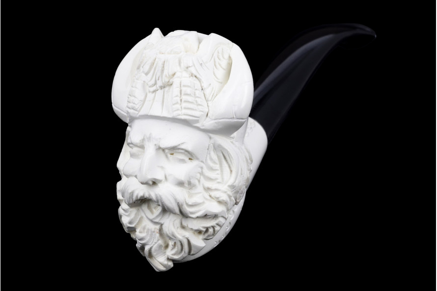 Pipe en écume de mer sculptée Viking 1 - Live Shopping La Pipe Rit