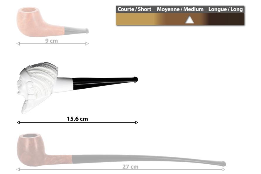 Indian sculpted straight meerschaum pipe - Live Shopping