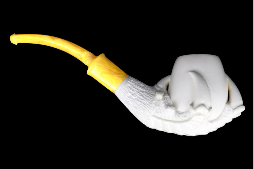 Dragon's claws bent meerschaum pipe - Live Shopping