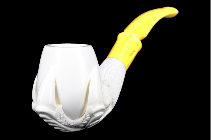 Pipe en écume de mer Griffe courbée - Live Shopping