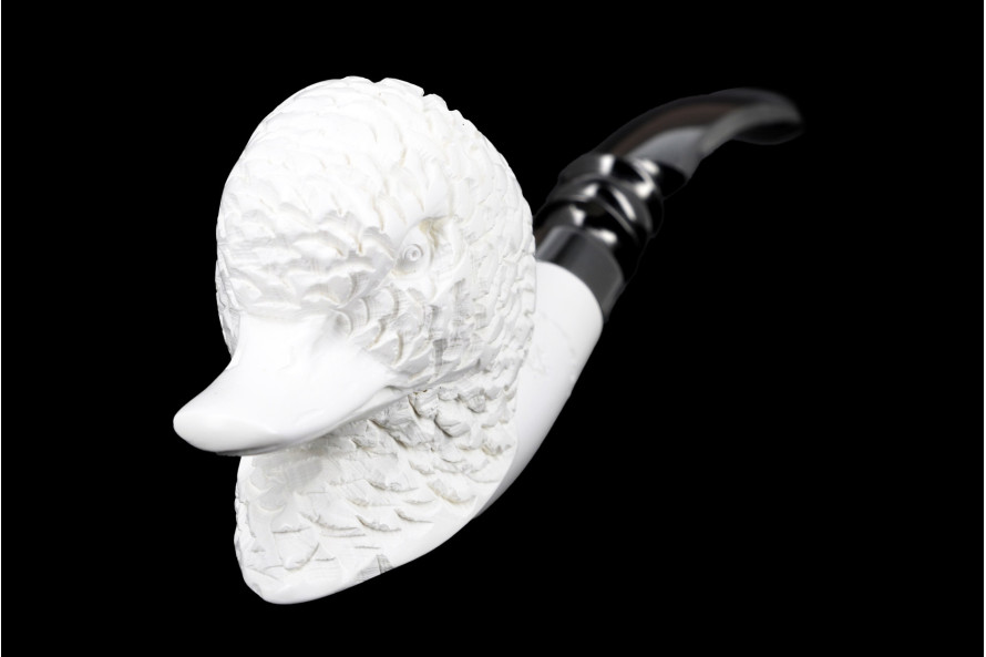 Duck sculpted meerschaum pipe - Live Shopping La Pipe Rit
