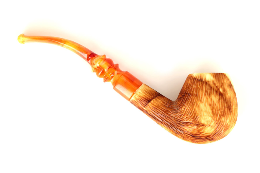 Brown bent meerschaum pipe - Live Shopping La Pipe Rit
