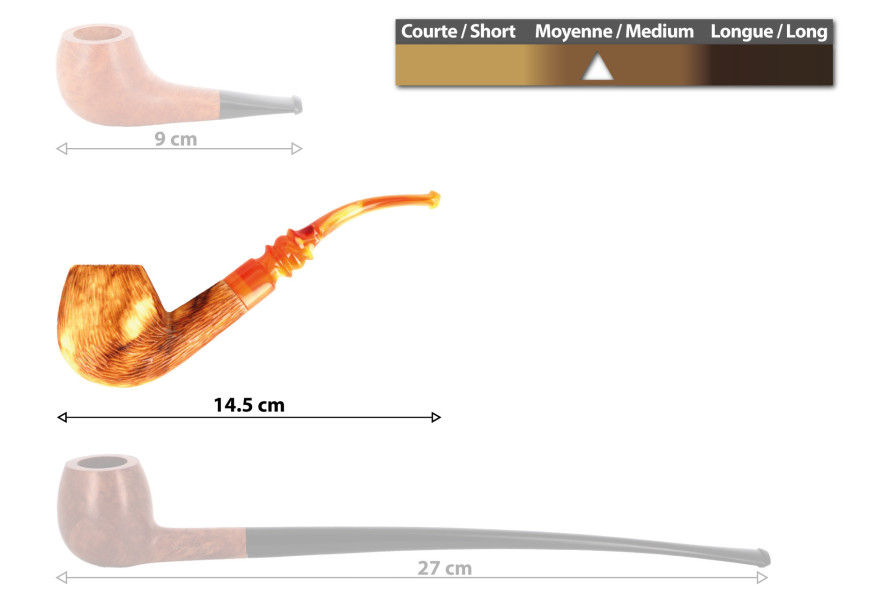 Pipe en écume de mer courbe brune - Live Shopping La Pipe Rit