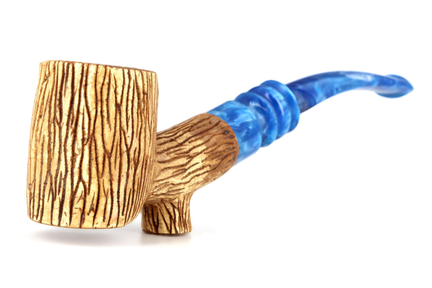Vintage meerschaum pipe with a tree trunk imitation - Live Shopping