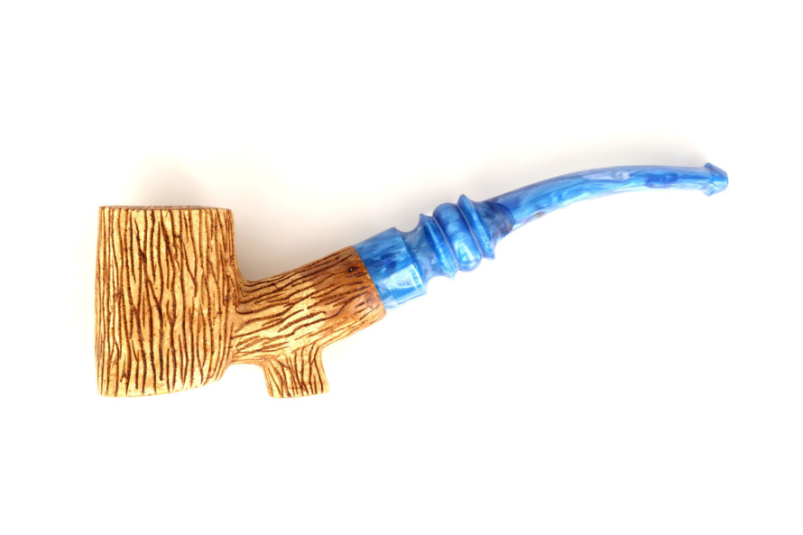 Vintage meerschaum pipe with a tree trunk imitation - Live Shopping
