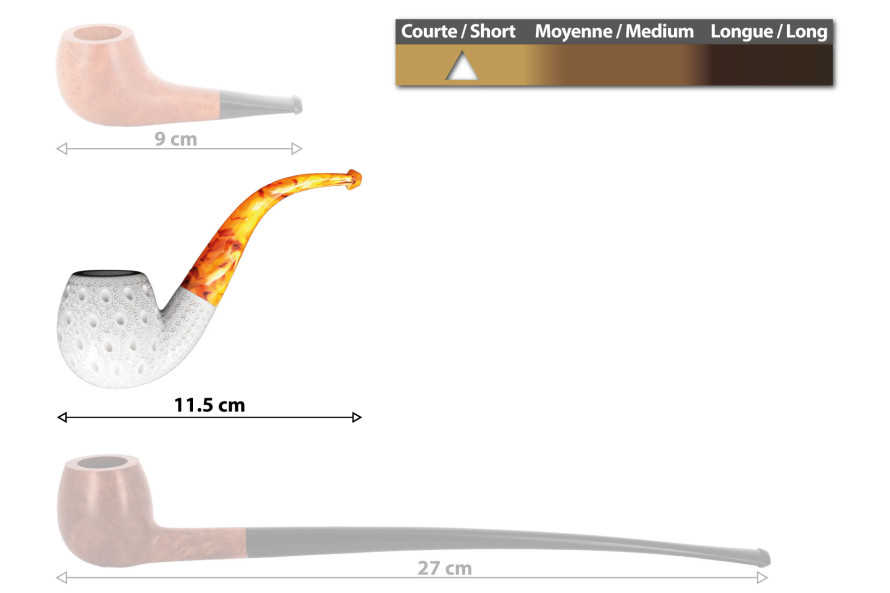 Pipe en écume de mer ajourée courbée (forme Apple) 5 - La Pipe Rit