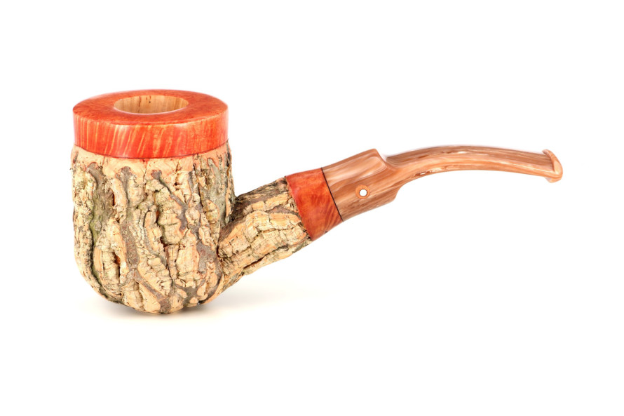 Pipe Tom Spanu Sughero courbée (tuyau marbré marron)