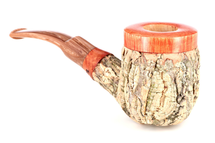 Pipe Tom Spanu Sughero courbée (tuyau marbré marron)