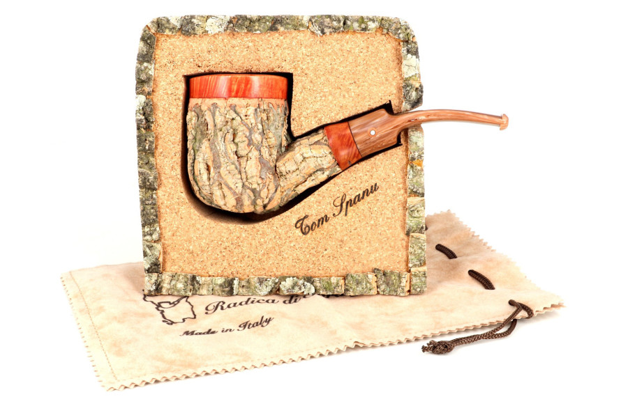 Tom Spanu Sughero bent pipe (brown marbled stem)
