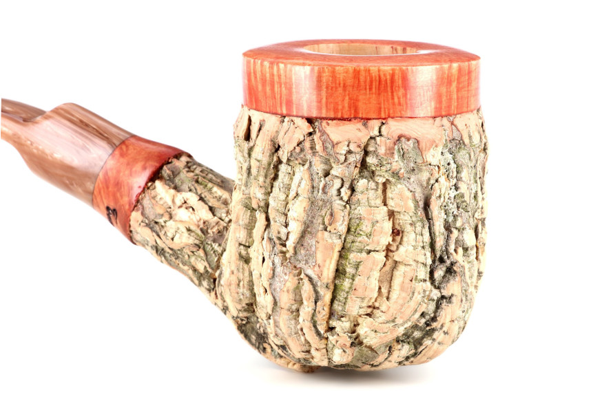 Pipe Tom Spanu Sughero courbée (tuyau marbré marron)