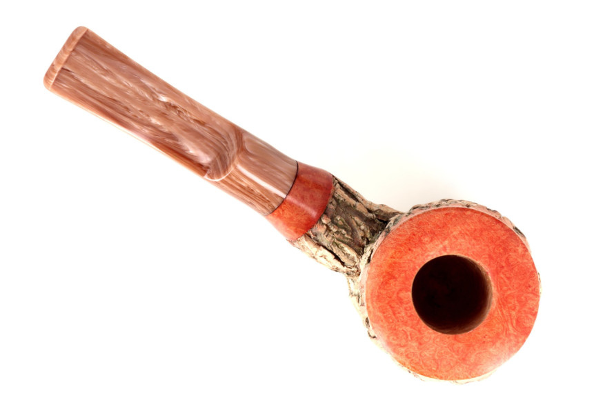 Pipe Tom Spanu Sughero courbée (tuyau marbré marron)