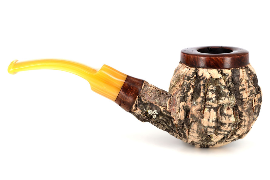 Pipe Tom Spanu Sughero courbée bruyère foncée (tuyau jaune)
