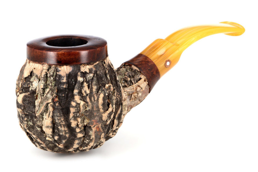 Pipe Tom Spanu Sughero courbée bruyère foncée (tuyau jaune)