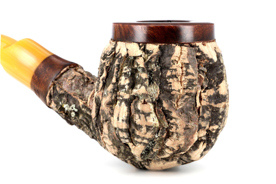 Tom Spanu Sughero bent dark briar pipe (yellow stem)