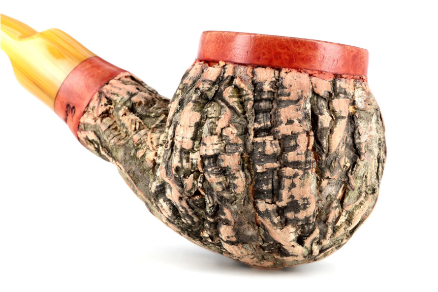 Tom Spanu Sughero bent light briar pipe (yellow stem)