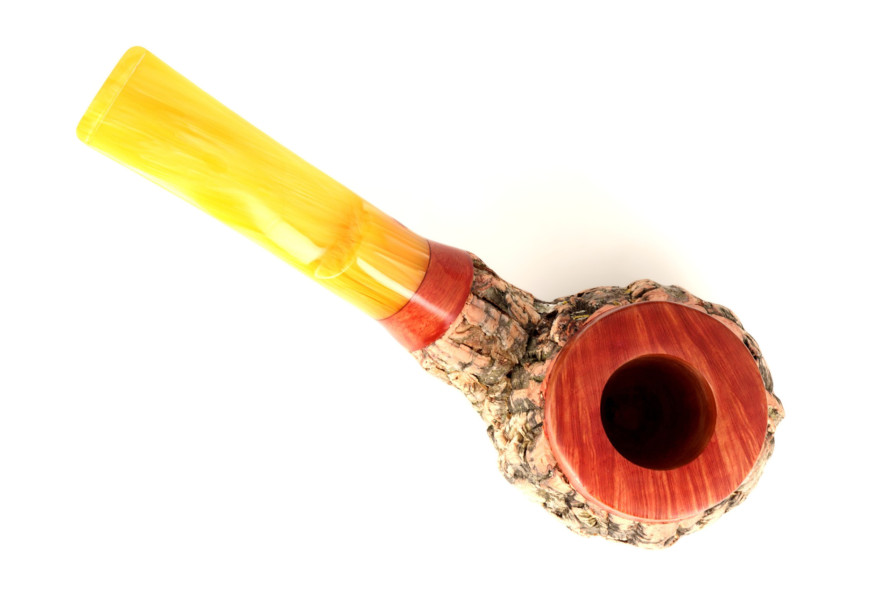 Pipe Tom Spanu Sughero courbée bruyère claire (tuyau jaune)