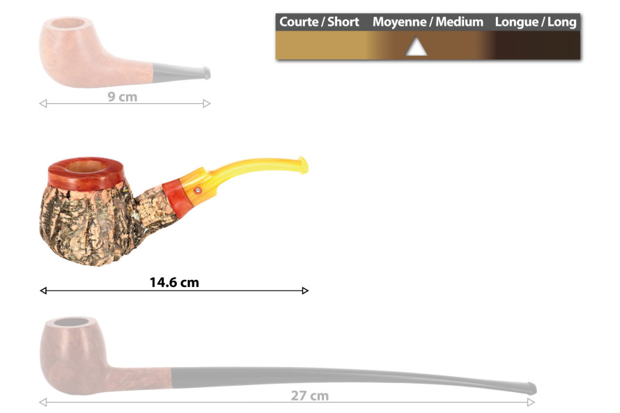 Tom Spanu Sughero bent light briar pipe (yellow stem)