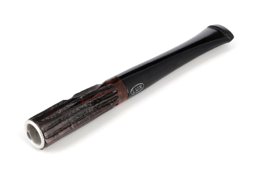 Lux rounded spiral cigarette holder (rusticated briar) - La Pipe Rit