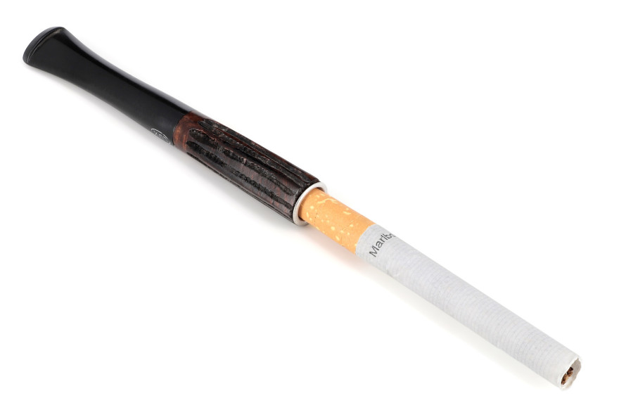 Lux rounded spiral cigarette holder (rusticated briar) - La Pipe Rit