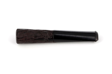 Rounded cigarette holder (rusticated briar) - La Pipe Rit