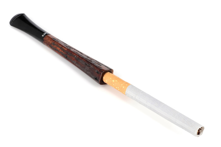 Lux square cigarette holder (rusticated briar) - La Pipe Rit