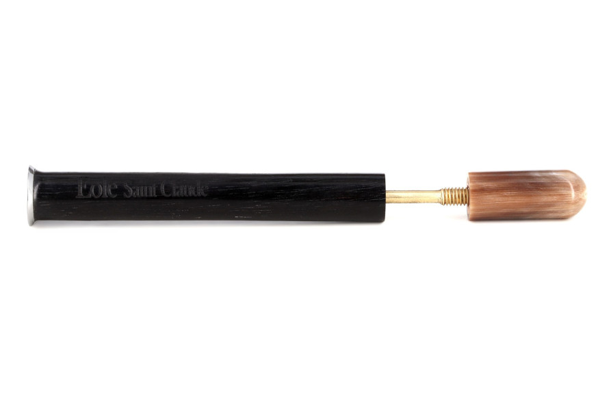 Handmade pipe tamper (ebony and horn) - La Pipe Rit