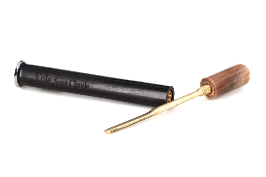 Handmade pipe tamper (ebony and horn) - La Pipe Rit