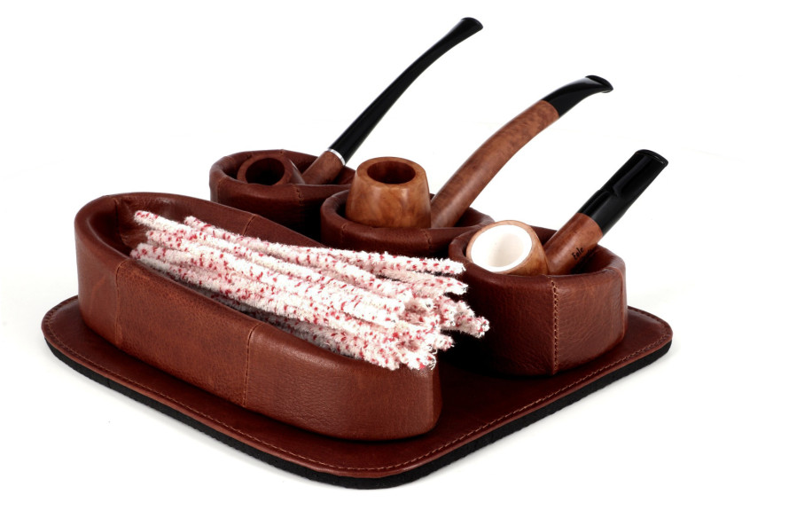 Porte pipe en cuir vintage pour 3 pipes - La Pipe Rit