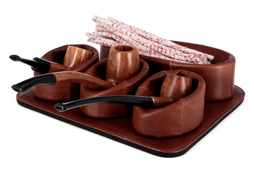 Porte pipe en cuir vintage pour 3 pipes - La Pipe Rit