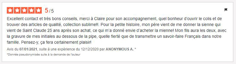 Un client de La Pipe Rit parle de Claire Mermet